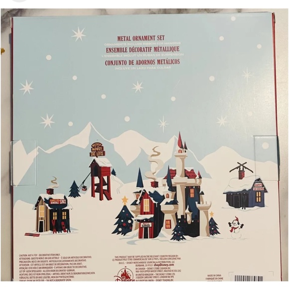 NEW Disney Parks 2021 Mickey and Friends Christmas Ornament Box Set of 4 Metal - Picture 2 of 3